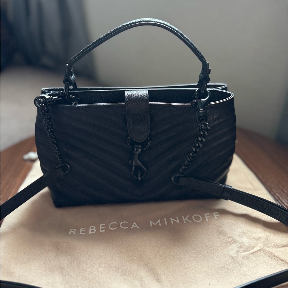 Rebecca Minkoff Purse Black Chevron Quilted Leather